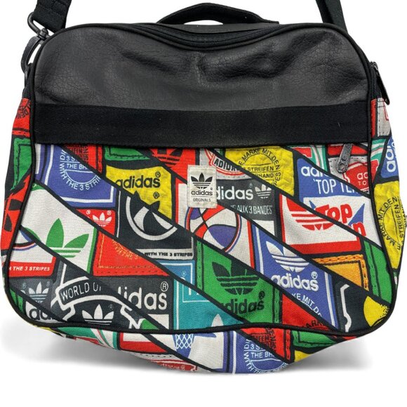 Adidas Vintage Cross Body Airliner Computer Double Compartment Shoe Logo Bag Y2K - Picture 4 of 13